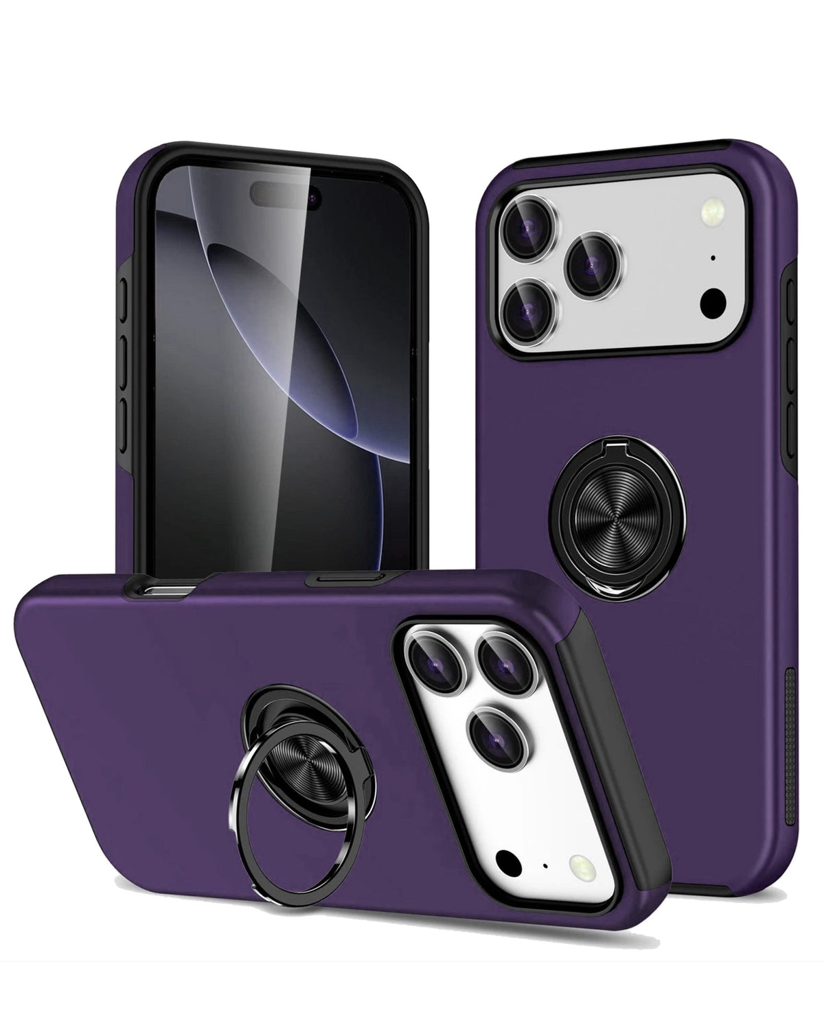 Dual Layer Case with Magnetic Ring for iPhone 17 Pro Max / 18 Pro Max — Purple