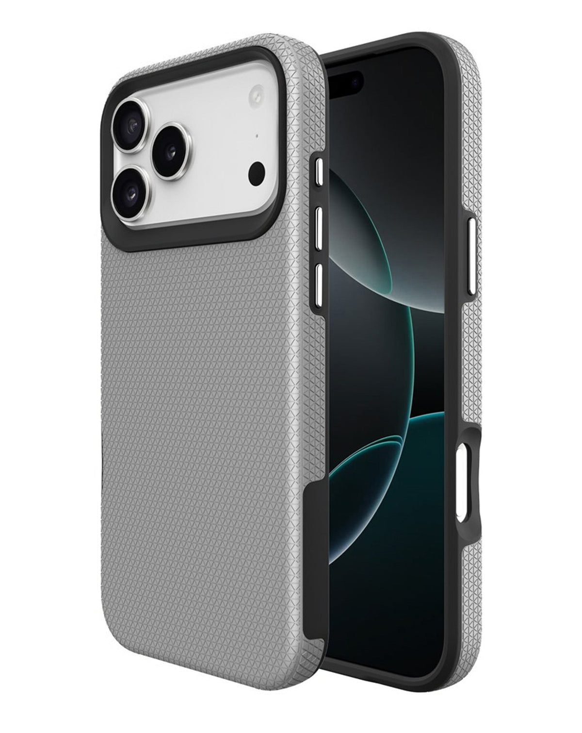 Shock Absorption Protective Dual Layer Case for iPhone 17 Pro Max / 18 Pro Max — Silver