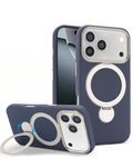 Silicone Magnetic Ring Stand Case for iPhone 17 Pro Max / 18 Pro Max — Blue