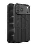 Vertical Line Texture MagSafe Case for iPhone 17 Pro Max / 18 Pro Max — Black