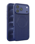 Vertical Line Texture MagSafe Case for iPhone 17 Pro Max / 18 Pro Max — Navy