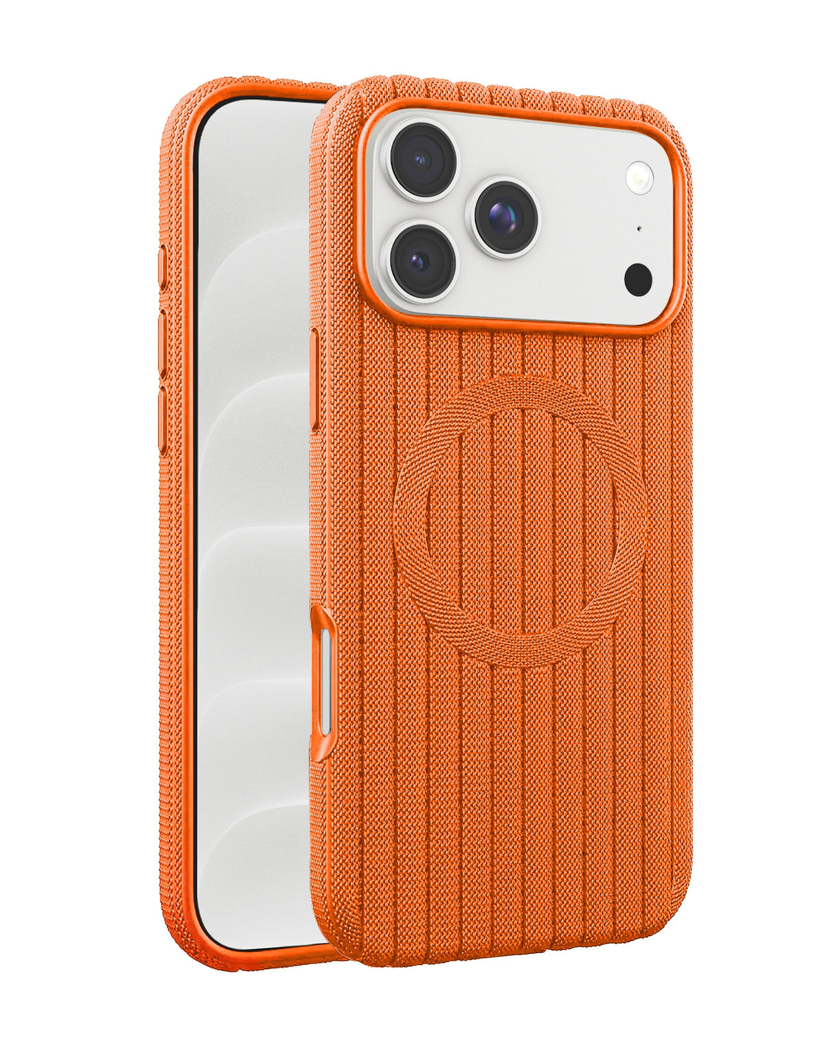 Vertical Line Texture MagSafe Case for iPhone 17 Pro Max / 18 Pro Max — Orange