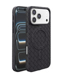 Woven Pattern MagSafe Case for iPhone 17 Pro Max / 18 Pro Max — Black