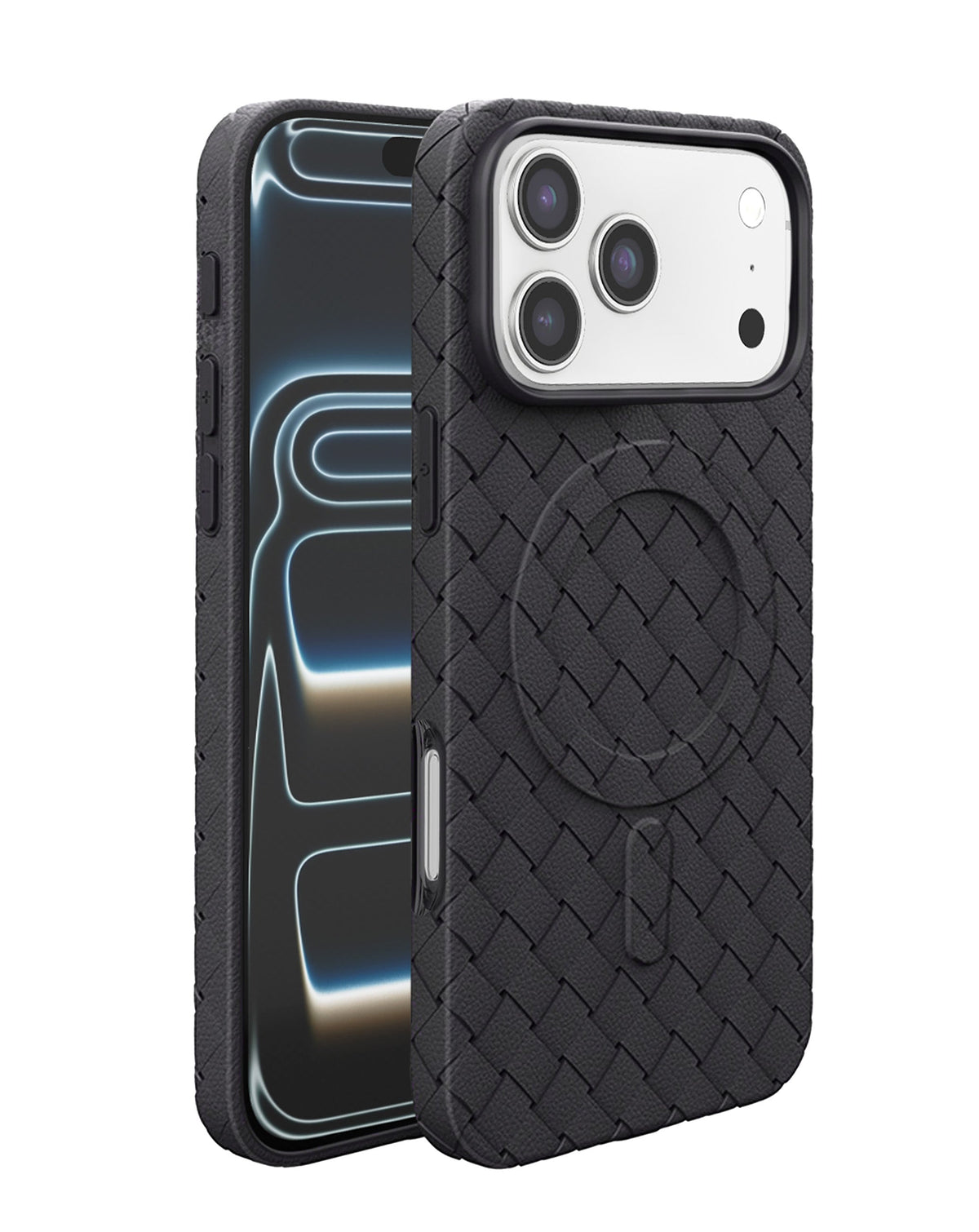 Woven Pattern MagSafe Case for iPhone 17 Pro Max / 18 Pro Max — Black