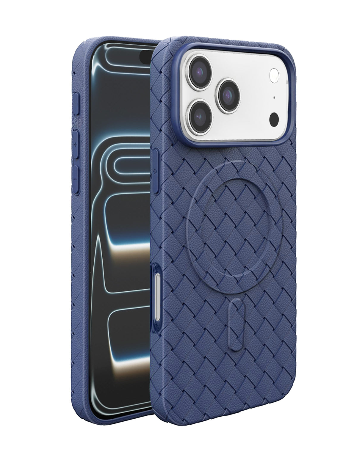 Woven Pattern MagSafe Case for iPhone 17 Pro Max / 18 Pro Max — Navy