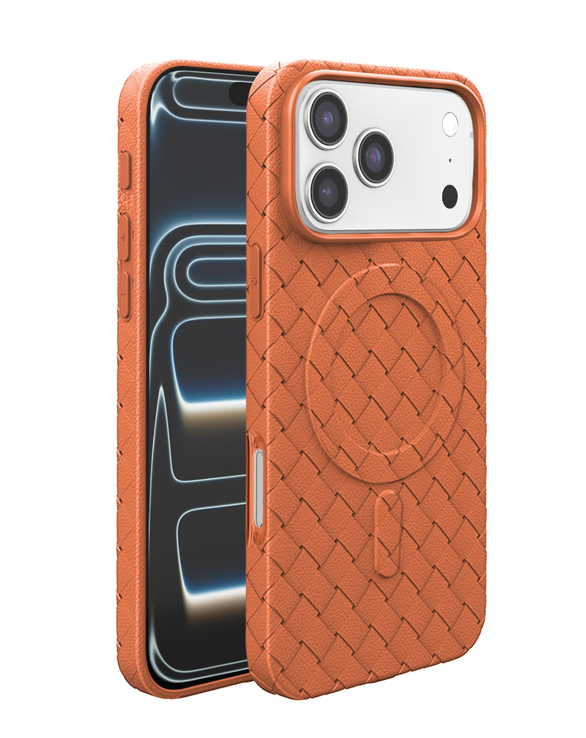 Woven Pattern MagSafe Case for iPhone 17 Pro Max / 18 Pro Max — Orange
