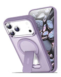 Clear Magnetic Case with Built-in Kickstand for iPhone 17 Pro Max / 18 Pro Max — Lavender