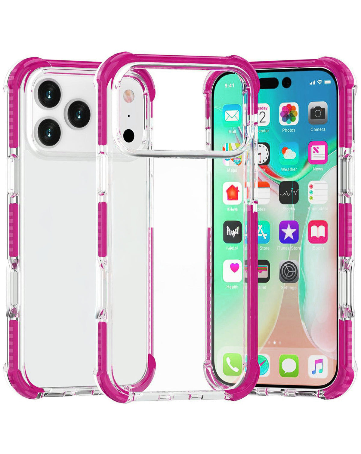 Anti-Shock Protective TPU Sport Case for iPhone 17 Pro Max / 18 Pro Max — Pink