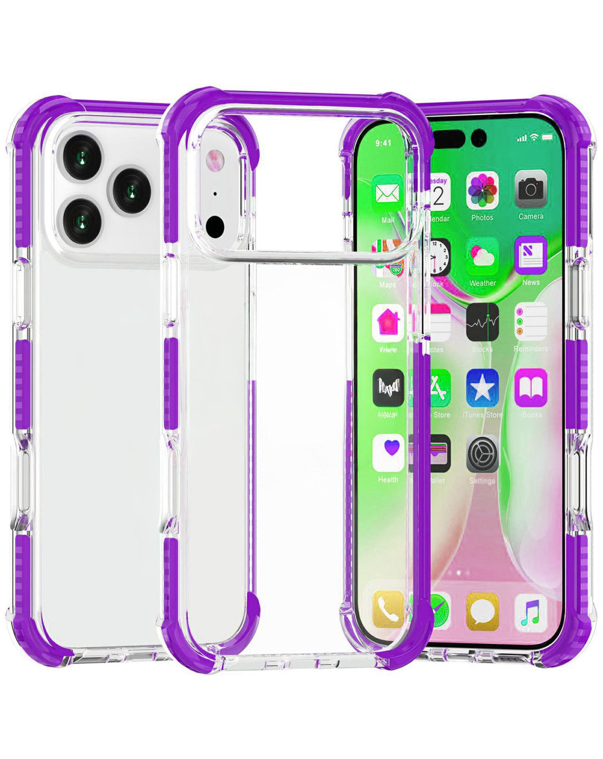 Anti-Shock Protective TPU Sport Case for iPhone 17 Pro Max / 18 Pro Max — Purple