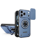 Magnetic Ring Stand Case with Camera Cover for iPhone 17 Pro Max / 18 Pro Max — Glacier