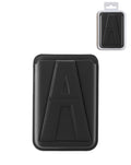 A Design Leather Magnetic Card Wallet Holder with Stand — Black