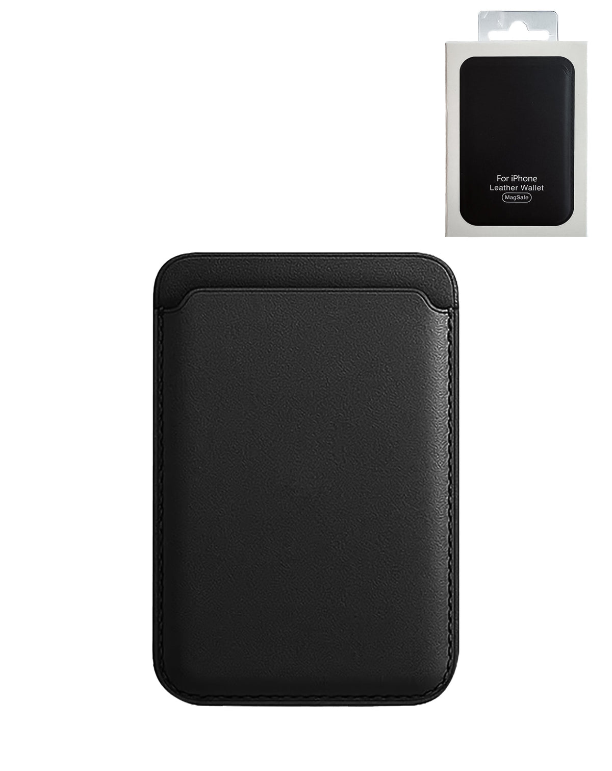 Leather Magnetic Card Wallet Holder — Black