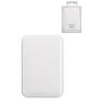 Leather Magnetic Card Wallet Holder — White