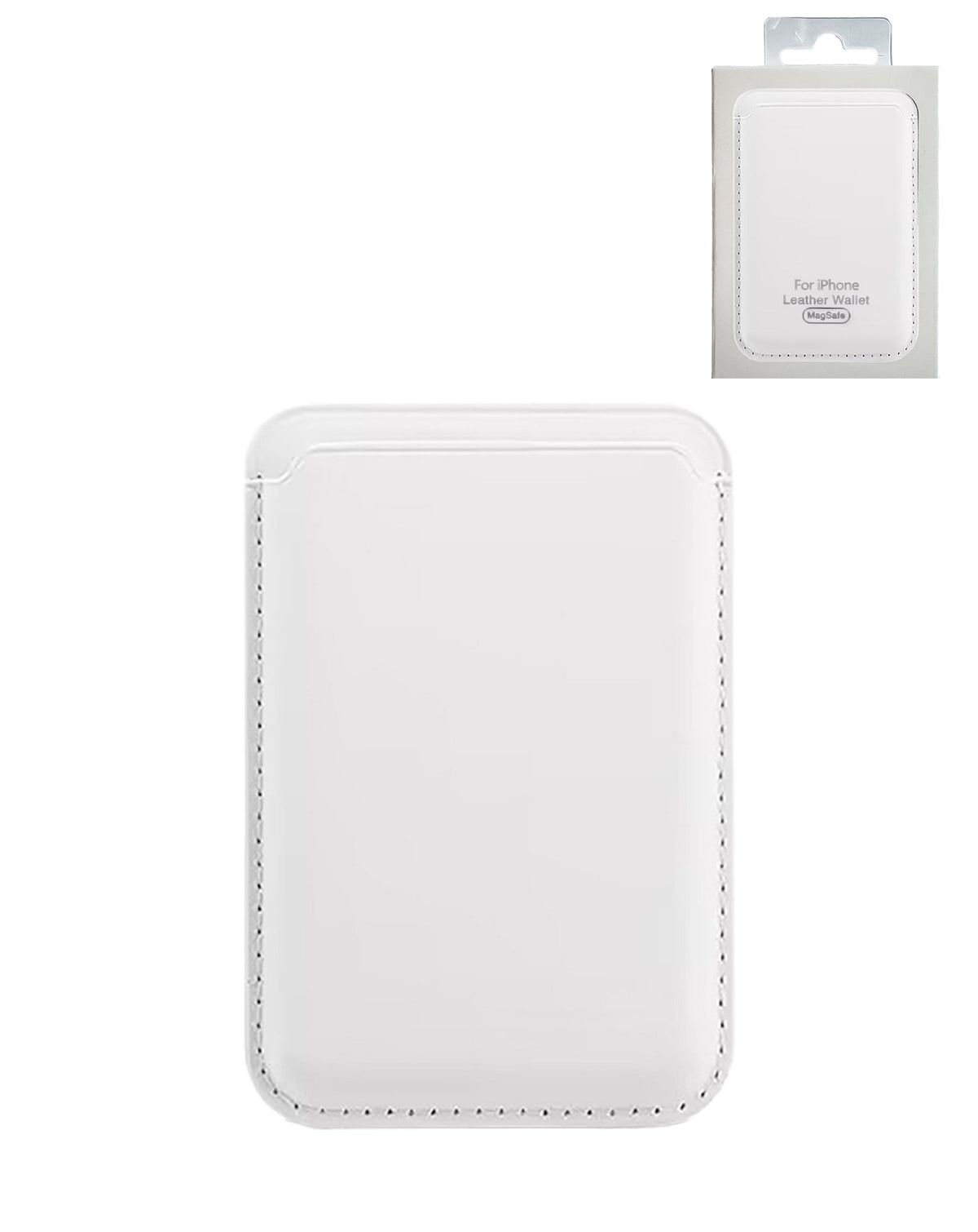 Leather Magnetic Card Wallet Holder — White