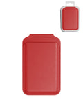 Leather Magnetic Card Wallet Holder with Stand — Red