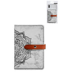 Datura Flower Leather Phone Card Slot — Gray