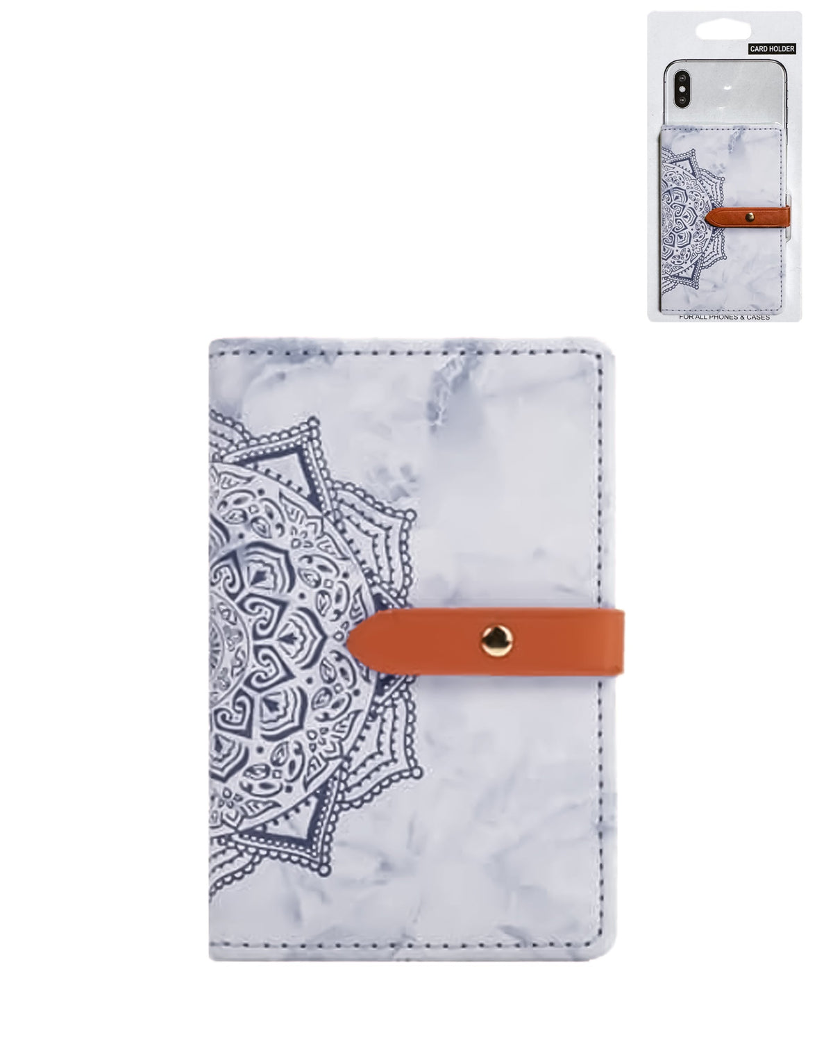 Datura Flower Leather Phone Card Slot — Purple