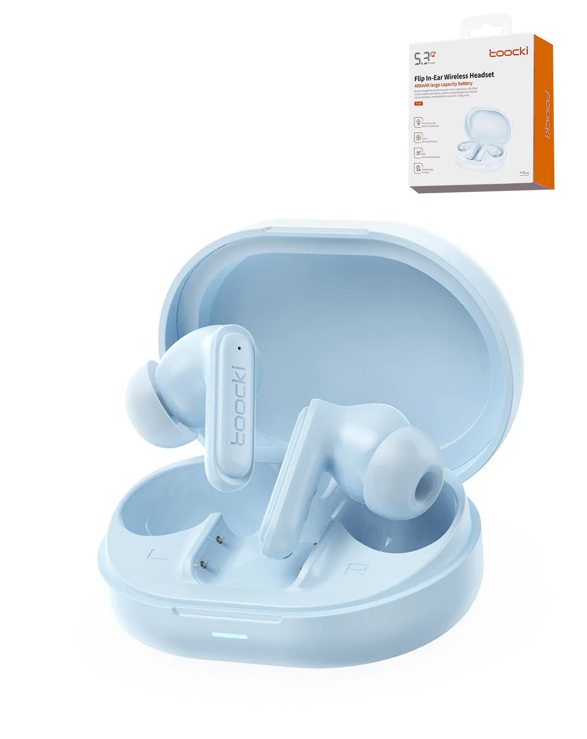 Toocki Hi-Fi Active Noise Cancelling Wireless Earbuds — Blue