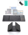 63-Key Foldable Bluetooth Keyboard with Touchpad — Black