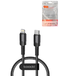 Toocki USB-C to Lightning Fast Charging Cable — 20W, 3 ft, Gray / Black