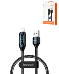 Toocki USB-A to Lightning Fast Charging Cable with Display — 12W, 3 ft, Black