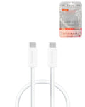 Toocki TPE USB-C to USB-C Fast Charging Cable — 100W, 3 ft, White