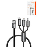 Toocki 3-in-1 USB-A to USB-C / Micro USB / Lightning Charging Cable — 18W, 3 ft
