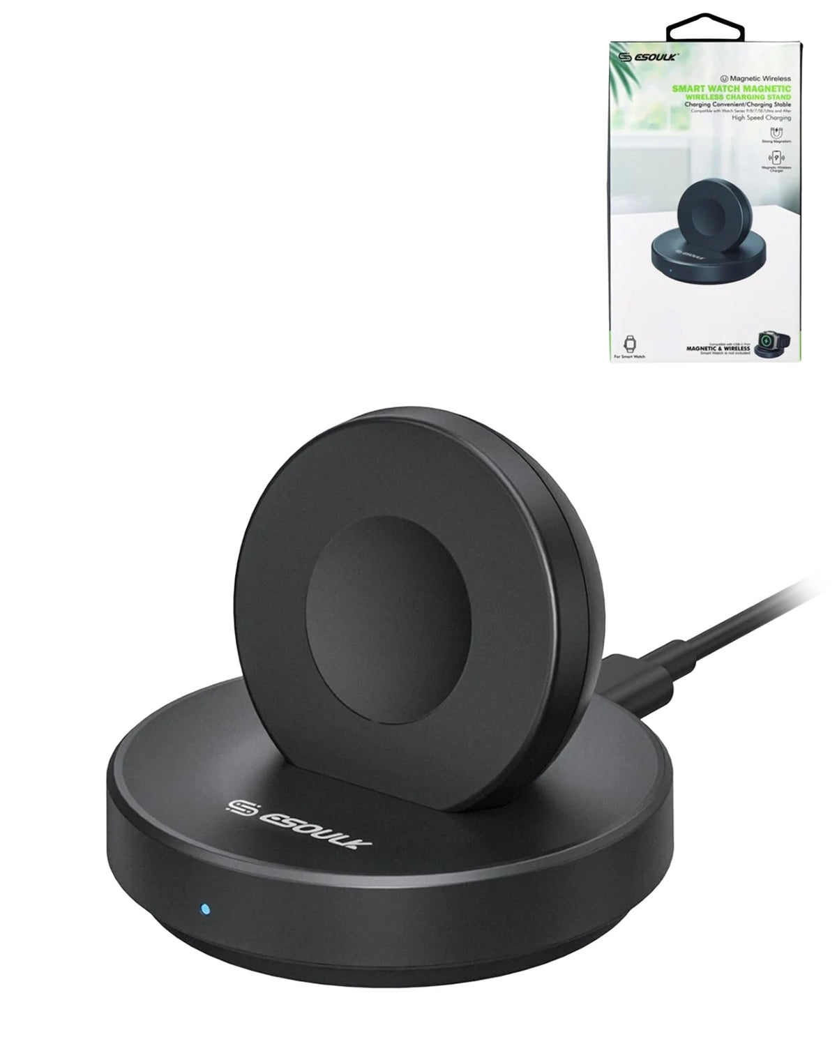 Esoulk Smart Watch Magnetic Wireless Charging Stand — 3W, Black