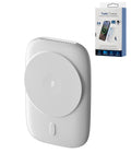 POMGEAR MagPower Deluxe Portable Magnetic Wireless Power Bank — 5,000mAh, White
