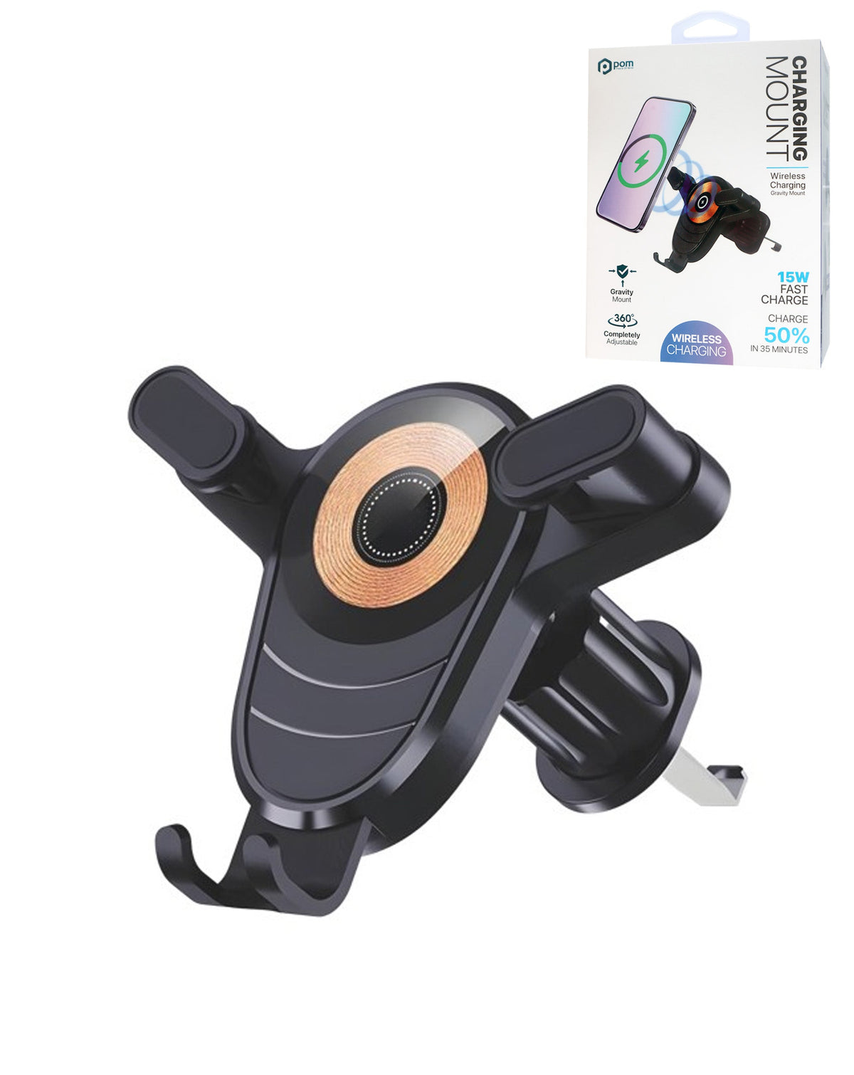 POMGEAR Bronze-Coil MagSafe Extending Grip Mount for Air Vent — 15W
