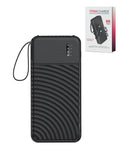 POMGEAR Titan Charge Portable Power Bank with Built-in Cables — 20,000mAh, White