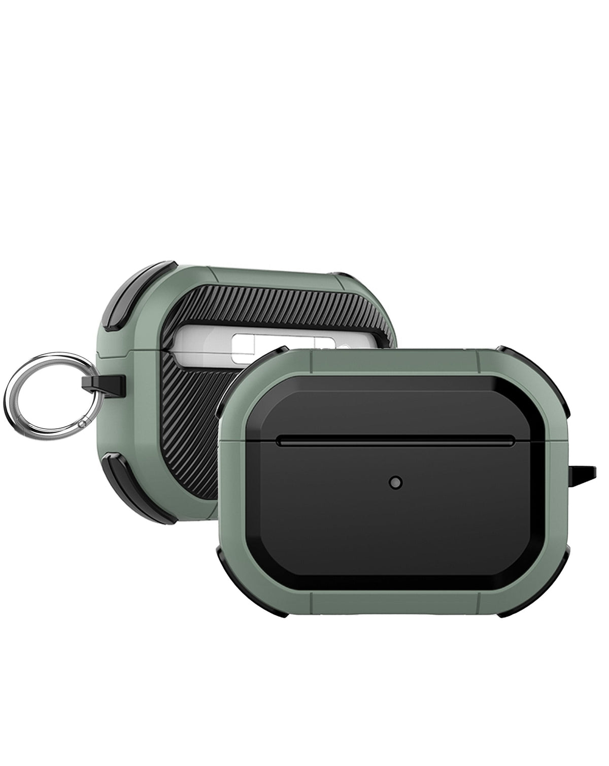 AirPods Pro 3 Rugged Armor with Keychain Case — Green