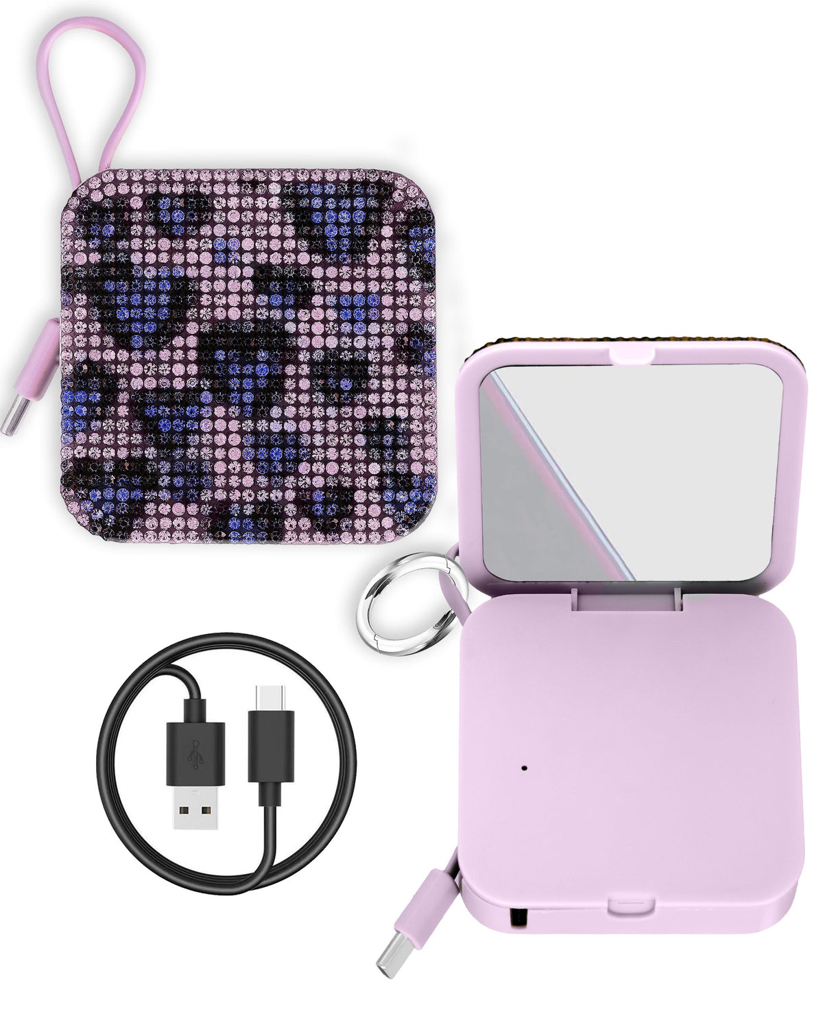 Bytech Whimsy Bling Power Bank — 4,000mAh, Light Purple