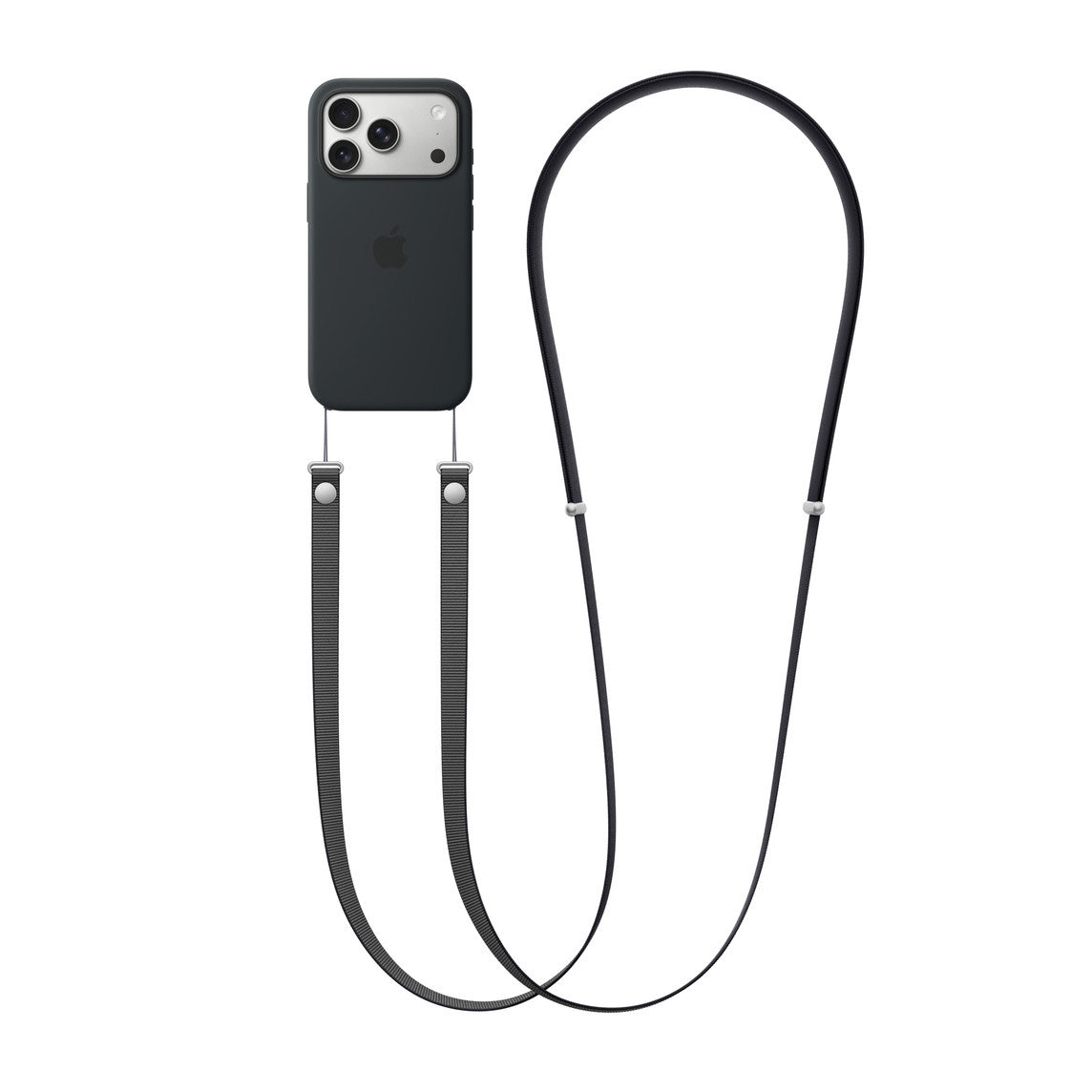 Crossbody Phone Lanyard with Adjustable Neck Strap — 3.6 ft, Black