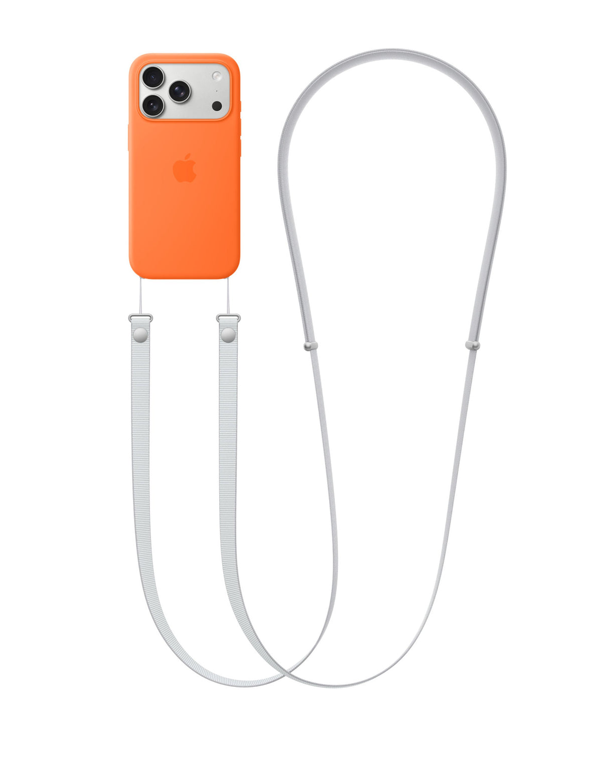 Crossbody Phone Lanyard with Adjustable Neck Strap — 3.6 ft, Light Gray