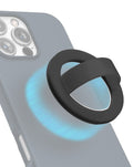 Silicone Magnetic Mount 360° Rotation Finger Smartphone Stand — Black