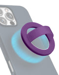 Silicone Magnetic Mount 360° Rotation Finger Smartphone Stand — Dark Purple