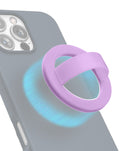Silicone Magnetic Mount 360° Rotation Finger Smartphone Stand — Light Purple