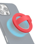 Silicone Magnetic Mount 360° Rotation Finger Smartphone Stand — Red