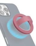 Silicone Magnetic Mount 360° Rotation Finger Smartphone Stand — Sand Pink