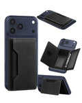 Universal Magnetic Leather Card Wallet — Black