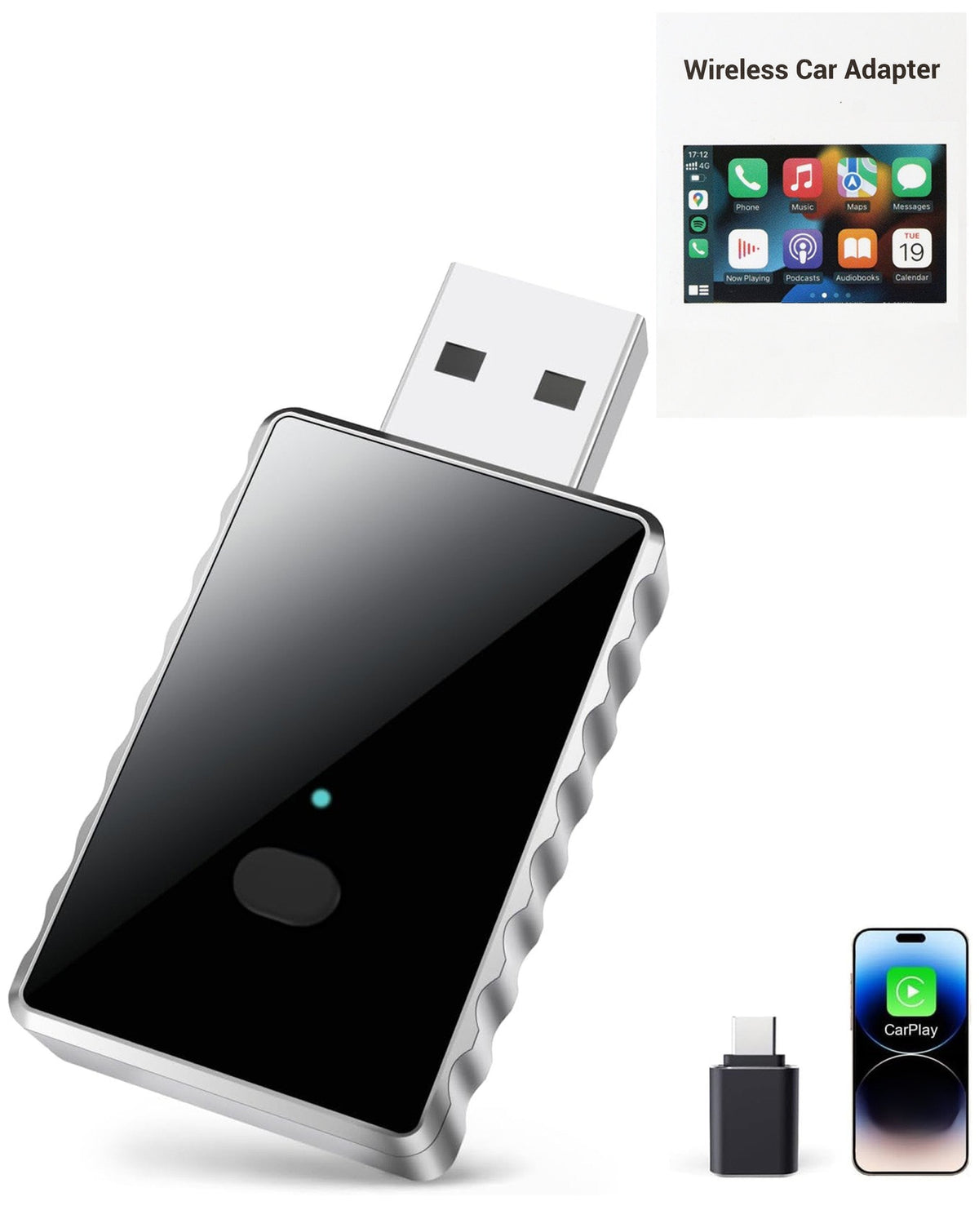Wired-to-Wireless CarPlay Adapter — Wi-Fi 6