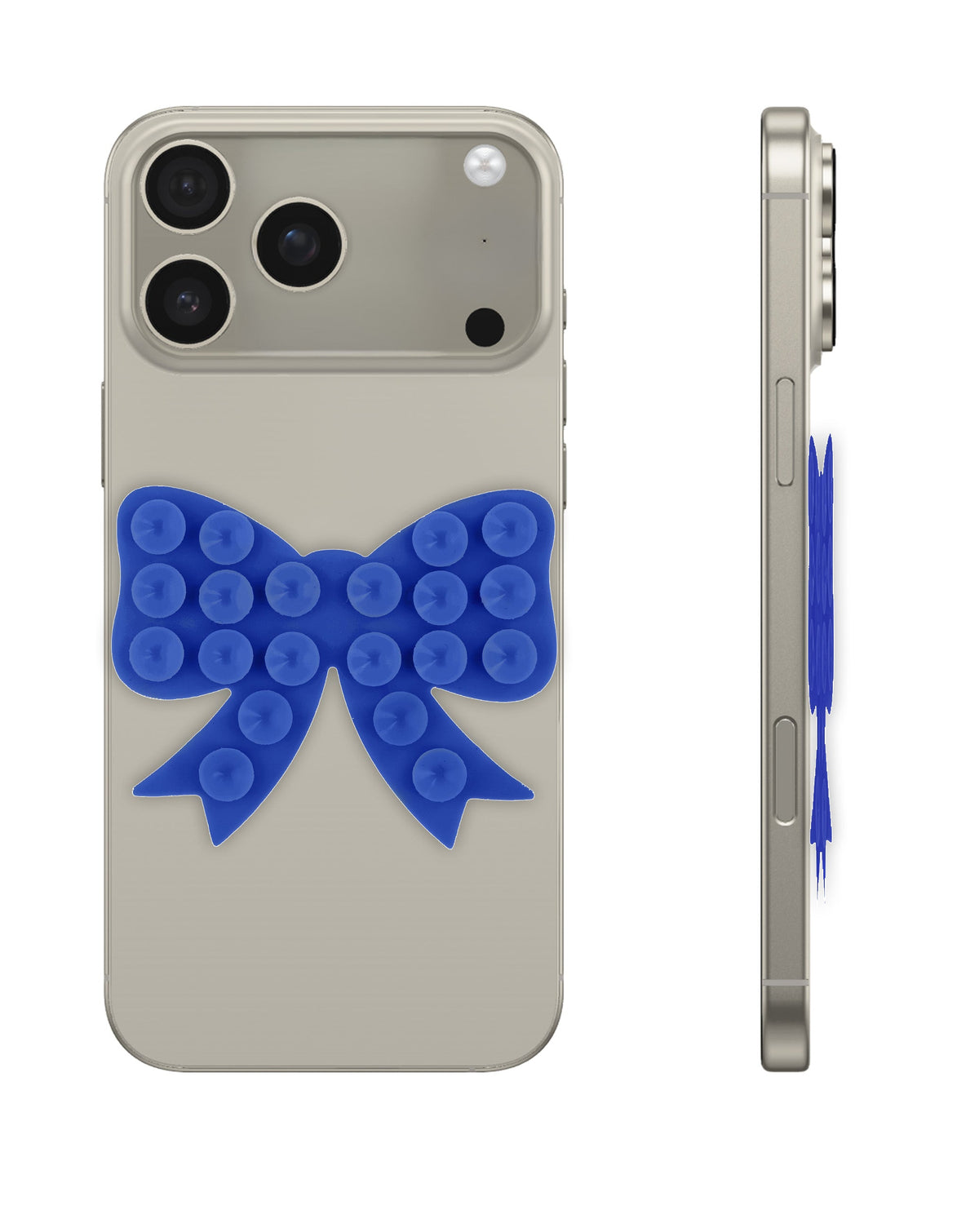 Fashion Bow Beads Silicone Suction Cup Phone Holder — Dark Blue