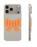 Fashion Bow Beads Silicone Suction Cup Phone Holder — Orange