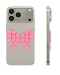 Fashion Bow Beads Silicone Suction Cup Phone Holder — Pink