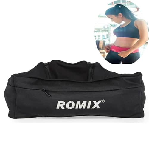Romix RH26 Elastic Spandex Sports Waist Bag Pouch — 5.5", Black