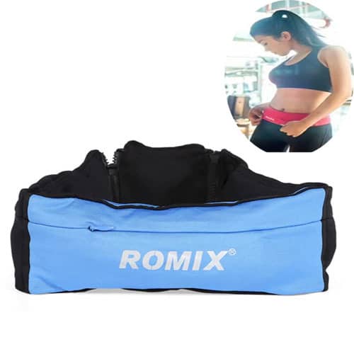 Romix RH26 Elastic Spandex Sports Waist Bag Pouch — 5.5", Blue