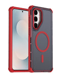 Dual Layer Electroplated Border Wireless Charging Case for Galaxy S26 FE — Red