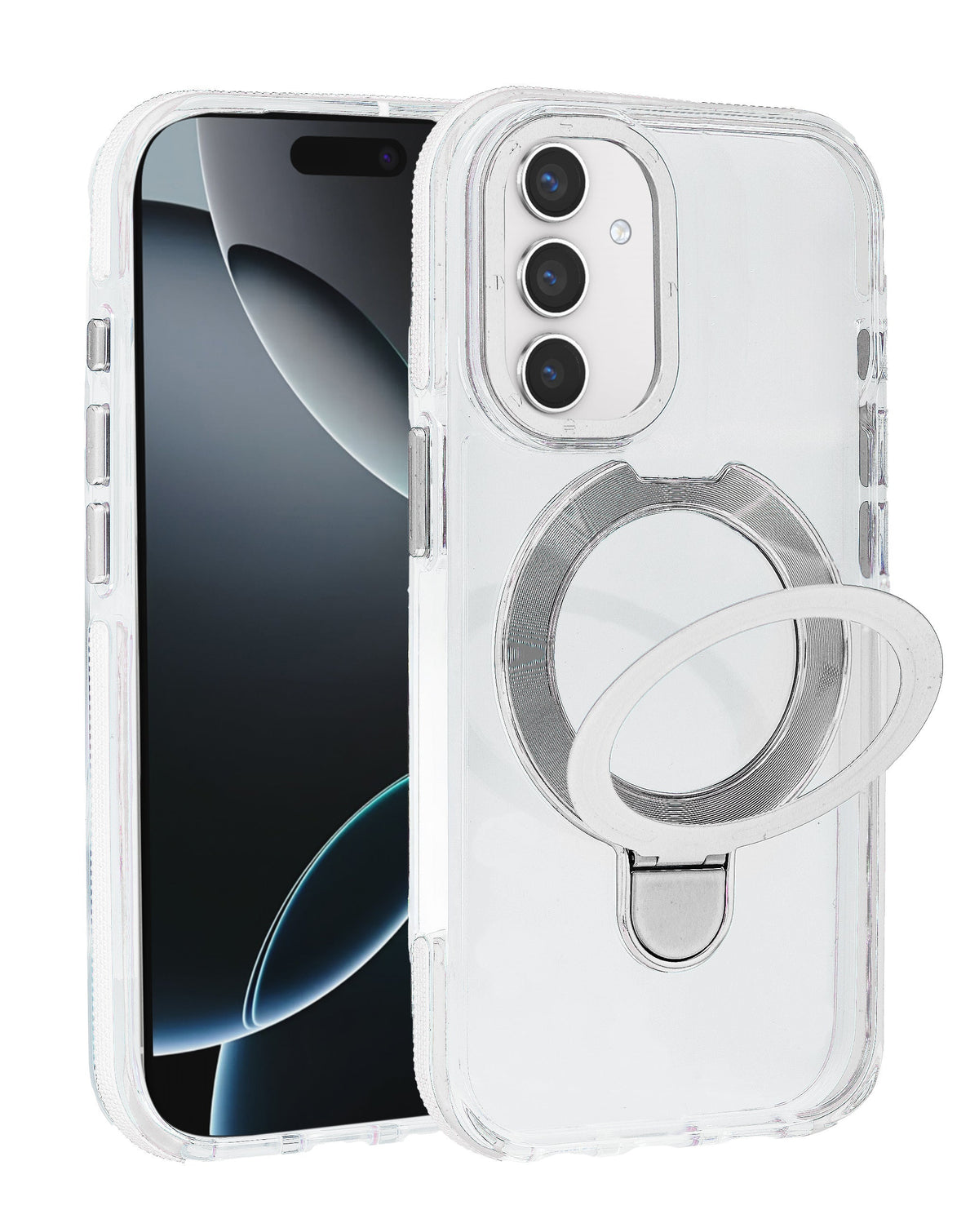 Magnetic Circle Stand with MagSafe Case for Galaxy S26 FE — Clear