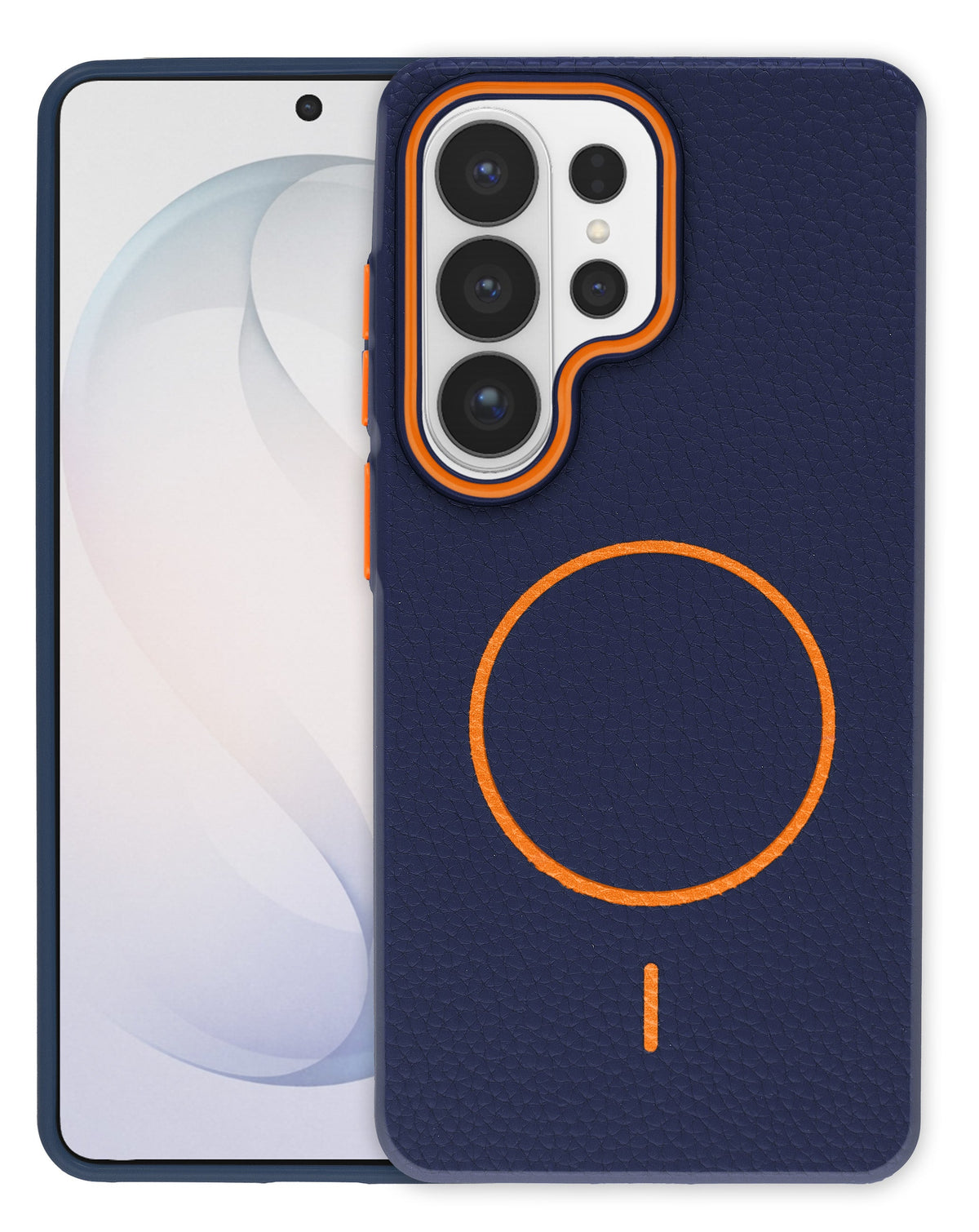 Magnetic Leather Soft Case for Galaxy S26 Ultra — Wayne Blue & Orange